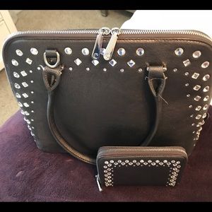 New bling purse w/ matching wallet/clutch